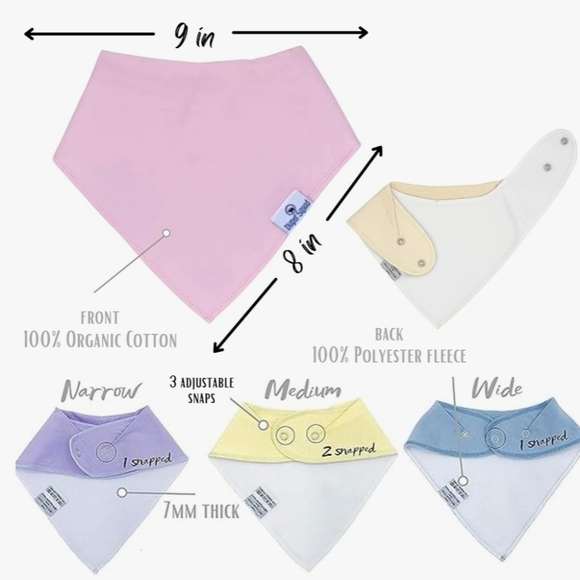 7 Diaper Squad Organic Bandana Bibs - Picture 4 of 6